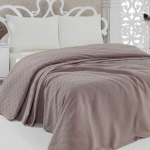 Ľahká prikrývka na posteľ Pique Brown, 200 × 240 cm