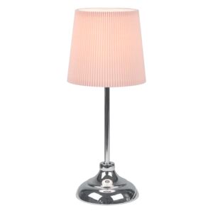Stolná lampa, kov/ružové textilné tienidlo, GAIDEN