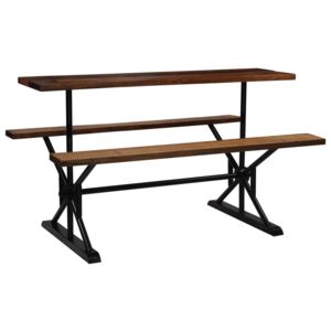 Barový stôl s lavicami z recyklovaného dreva 180x50x107 cm
