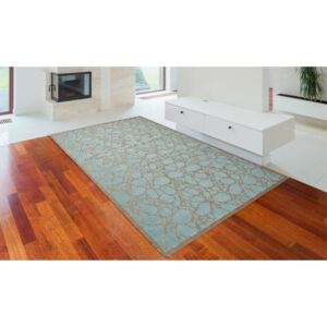 Tyrkysový vysokoodolný koberec vhodný do exteriéru Floorita Fiore, 135 × 190 cm