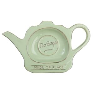 Zelený keramický tanierik na čajové vrecúška T&G Woodware Pride of Place