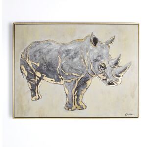 Ručne maľovaný obraz Graham & Brown Rhino, 80 × 60 cm