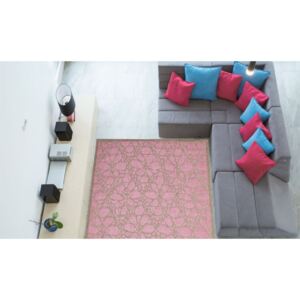 Ružový vysokoodolný koberec Webtapetti Fiore, 160 x 230 cm