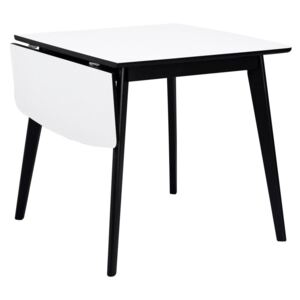 Čierno-biely jedálenský stôl so sklápacou doskou Folke Olivia, dĺžka 80 + 30 cm