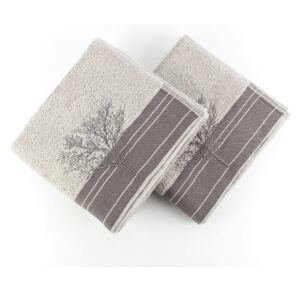 Sada 2 sivých bavlnených uterákov Infinity, 50 × 90 cm