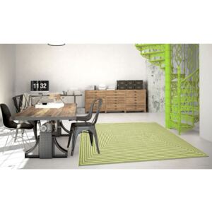 Zelený vysokoodolný koberec vhodný do exteriéru Floorita Braid, 200 × 285 cm