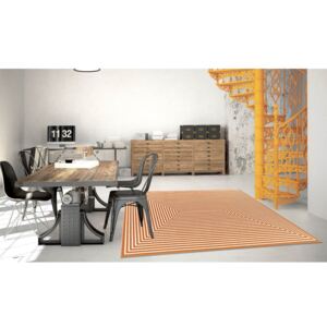 Oranžový vysokoodolný koberec vhodný do exteriéru Floorita Braid, 160 × 230 cm