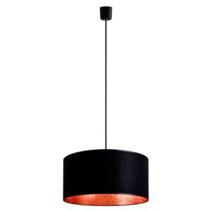 Čierne stropné svietidlo s detailom v medenej farbe Sotto Luce Mika, Ø 40 cm