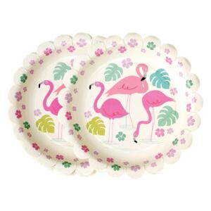 Sada 8 papierových tanierikov Rex London Flamingo Bay, ⌀ 17,5 cm