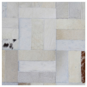 Luxusný kožený koberec, biela/sivá/hnedá, patchwork, 170x240, KOŽA typ 1 | TEMPO KONDELA