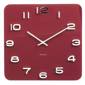 Červené hodiny Karlsson Vintage, 35 × 35 cm