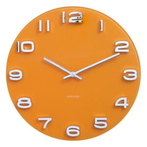 Oranžové hodiny Karlsson Vintage, Ø 35 cm