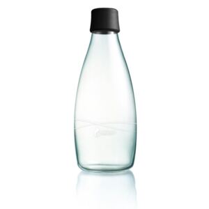Čierna sklenená fľaša ReTap s doživotnou zárukou, 800 ml