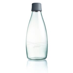 Sivá sklenená fľaša ReTap s doživotnou zárukou, 800 ml