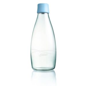 Pastelovomodrá sklenená fľaša ReTap s doživotnou zárukou, 800 ml