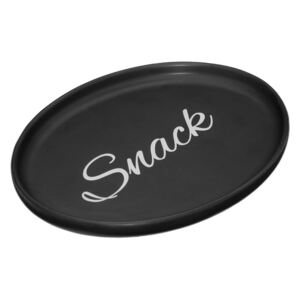 Čierny kameninový servírovací tanier Premier Housewares Mangé, 17,5 x 13,7 cm