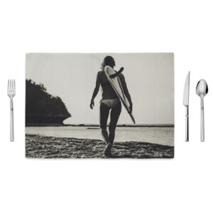 Čierno-biele prestieranie Home de Bleu Tropical Surf, 35 x 49 cm