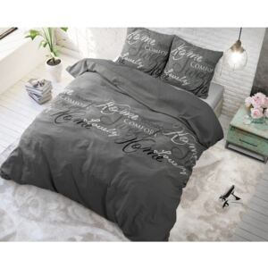 Sivé bavlnené obliečky na dvojlôžko Sleeptime Royal, 200 × 220 cm