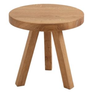 Odkladací stolík z dubového masívu Custom Form Treben, priemer 40 cm