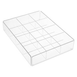 Priehľadný úložný box s priehradkami Versa Multi White Tray