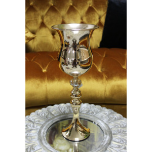 Zlatá luxusná váza s kamienkom 40 cm