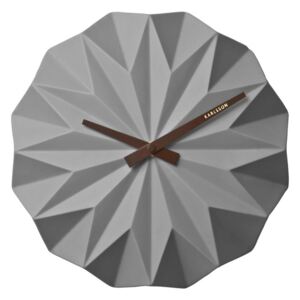 Sivé nástenné hodiny Karlsson Origami