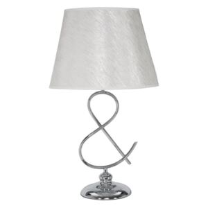 Bielo-strieborná stolová lampa Mauro Ferretti Lampada Da Tavolo, 33 × 54 cm