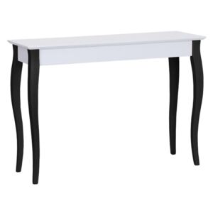 Biely konzolový stolík s čiernymi nohami Ragaba Lilo, šírka 105 cm
