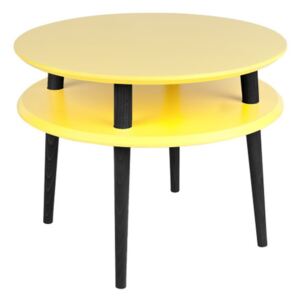 Žltý konferenčný stolík s čiernymi nohami Ragaba UFO, Ø 57 cm