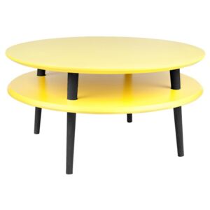 Žltý konferenčný stolík s čiernymi nohami Ragaba UFO, Ø 70 cm