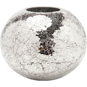 Váza v striebornej farbe Kare Design Mosaix Disco, 21 cm