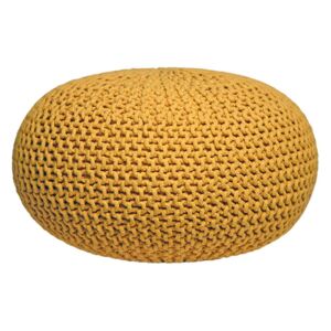 Žltý pletený puf LABEL51 Knitted XL