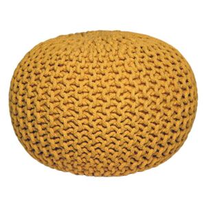 Žltý pletený puf LABEL51 Knitted