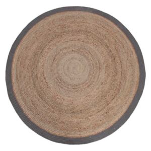 Jutový koberec so sivým okrajom LABEL51 Rug, ⌀ 180 cm