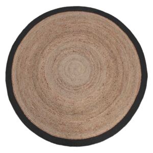 Jutový koberec s čiernym okrajom LABEL51 Rug, ⌀ 150 cm