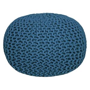 Modrý pletený puf LABEL51 Knitted