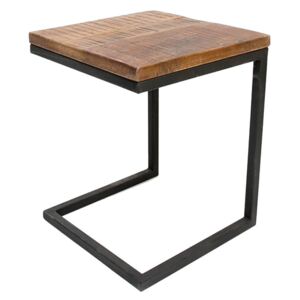 Čierny príručný stolík s doskou z mangového dreva LABEL51 Box