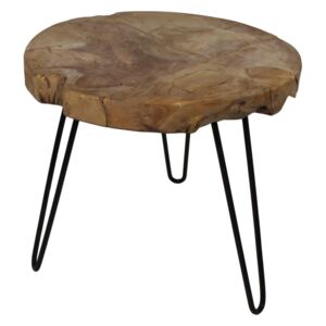 Odkladací stolík z teakového dreva HSM Collection Helen, ⌀ 55 cm