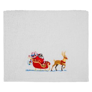 Osuška Christmas Sledge White, 30 x 50 cm