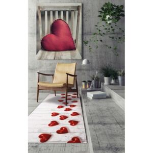 Vysokoodolný behúň Webtappeti Hearts, 58 × 190 cm