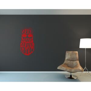 GLIX Pivní plnovous - samolepka na zeď Svetlo červená 30 x 70 cm