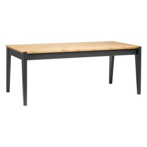 Stôl z borovicového dreva s tmavosivými nohami Askala Hook, dĺžka 190 cm