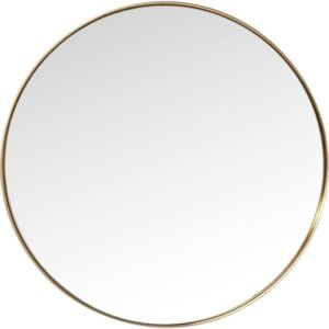 Okrúhle zrkadlo s rámom v mosadznej farbe Kare Design Round Curve, ⌀ 100 cm