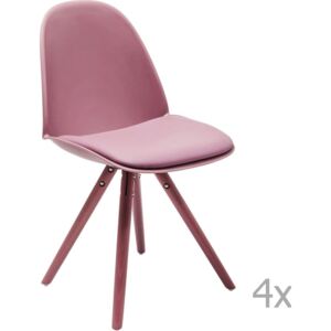 Sada 4 ružových jedálnych stoličiek Kare Design CandyWorld