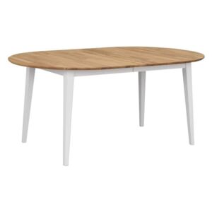 Oválny dubový rozkladací jedálenský stôl s bielymi nohami Folke Mimi, dĺžka až 210 cm