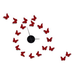 Nástenné samolepiace hodiny Mauro Ferretti Butterflies, 80 × 100 cm