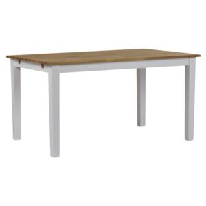 Biely jedálenský stôl z masívneho dubového dreva Folke Finnus, 140 × 90 cm
