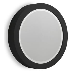 Čierne nástenné zrkadlo Geese Thick, Ø 50 cm