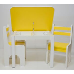 Stol a dve stoličky K1 - žlutá
