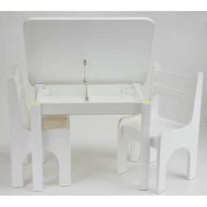 Stol a dve stoličky K1 - biela